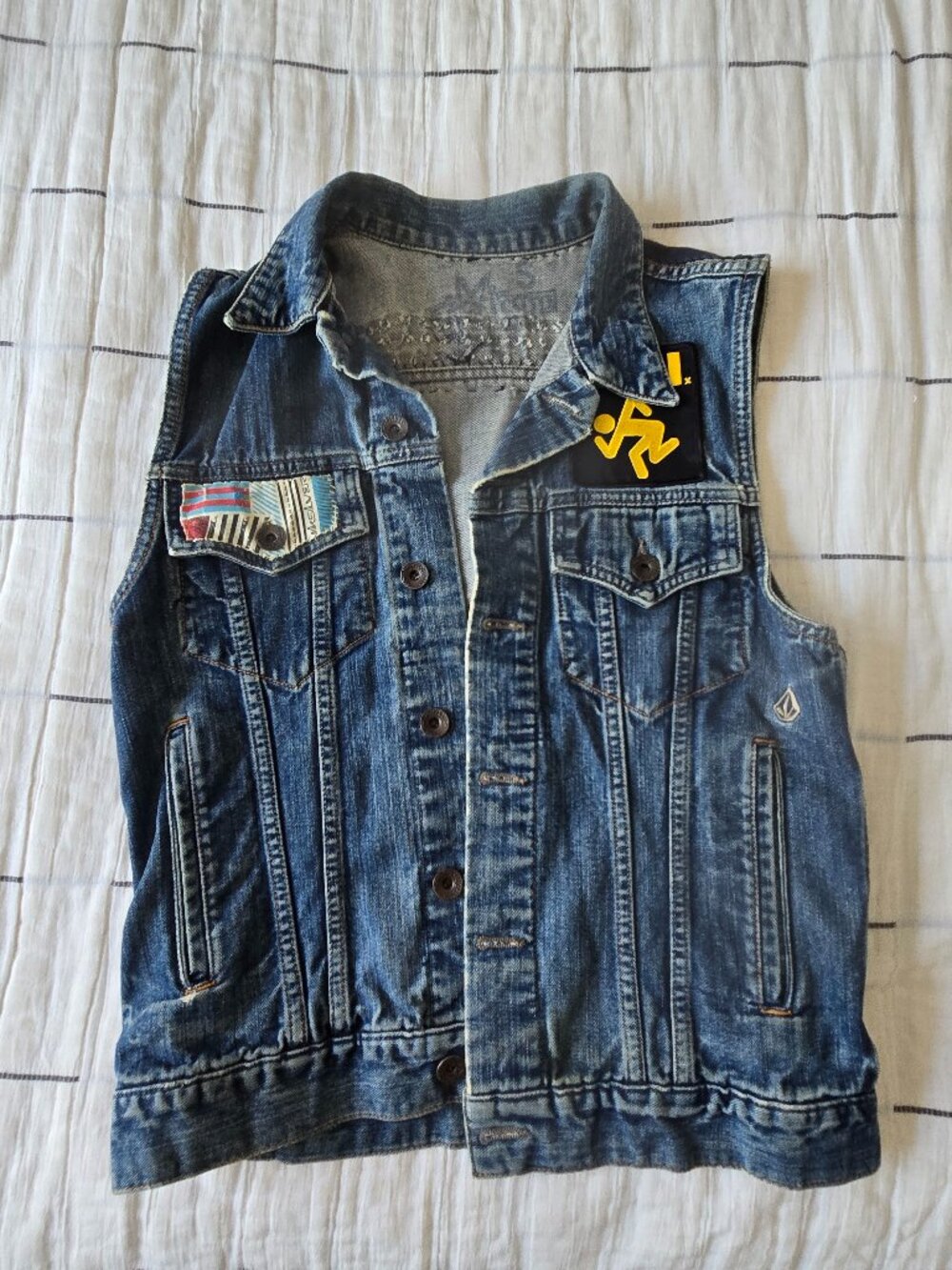 Volcom Denim Vest – Custom Band Patches – Pantera Motorhead Led Zeppelin Price